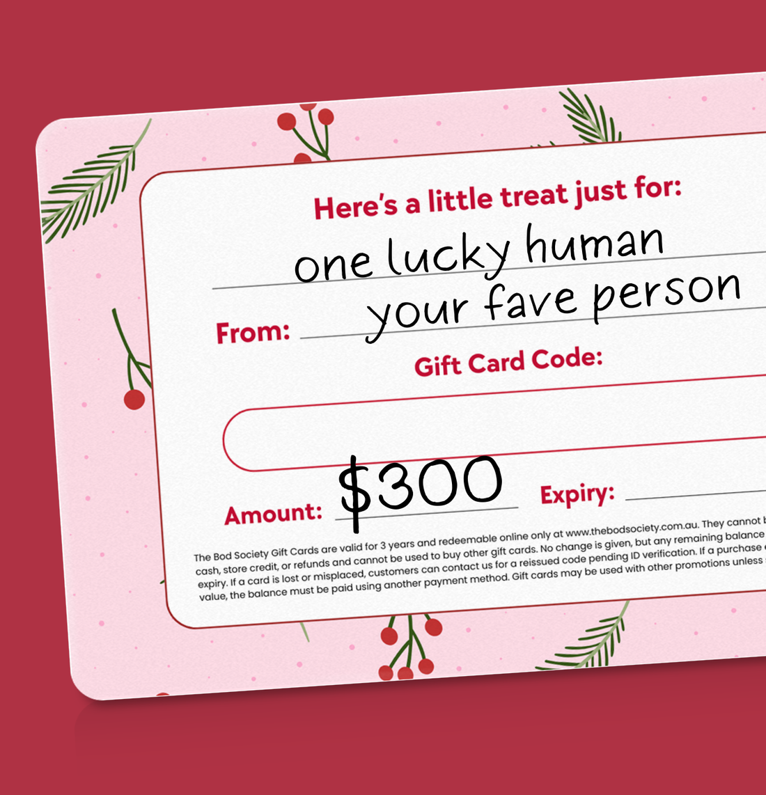 Christmas Gift Card - Physical Gift Card Mailed Out