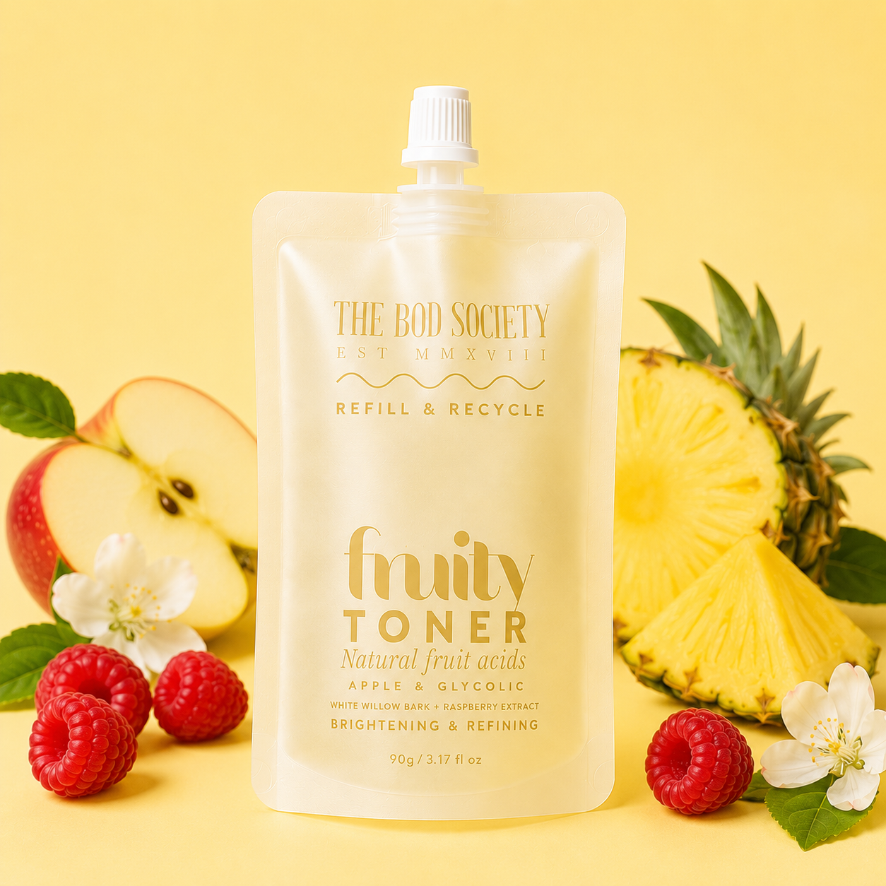 Fruity BHA &amp; AHA Toner Refill | Natural, Sustainable Refillable Skincare Refining Toner