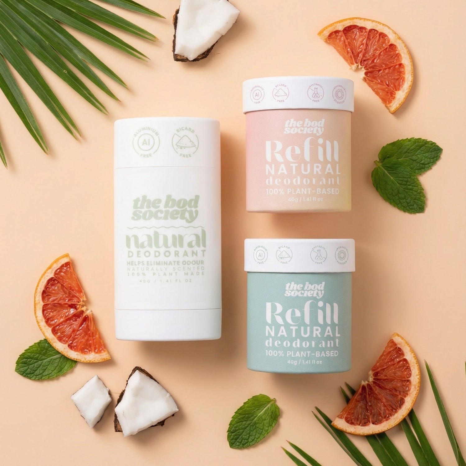 Natural Refillable Deodorant | Sustainable Eco Bicarb-Free & Aluminium Free