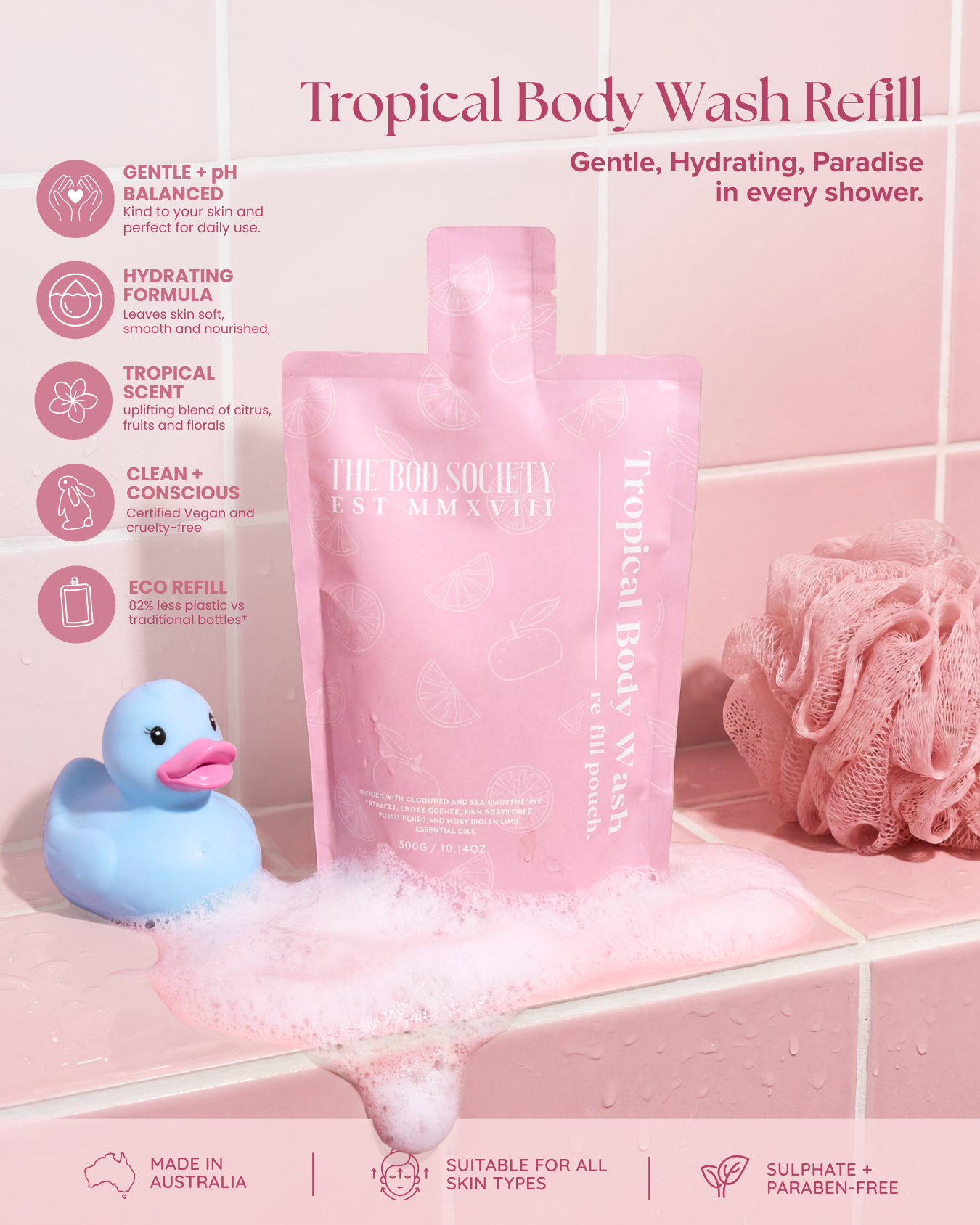 Tropical Natural Body Wash  |  Sulfate-free, Paraben-free Body Wash