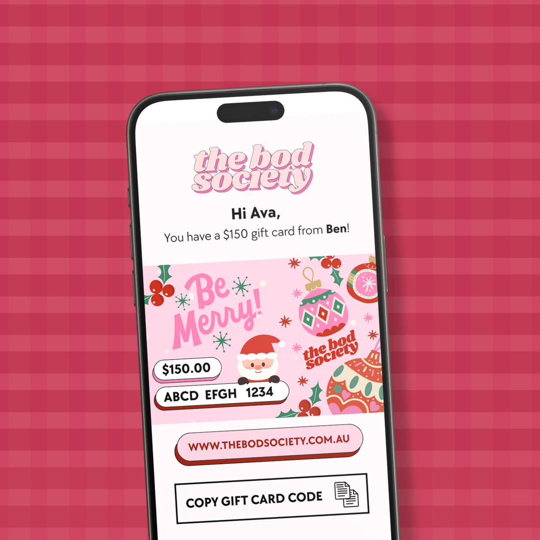 Christmas Digital Gift Card |  Natural Skincare Gifts