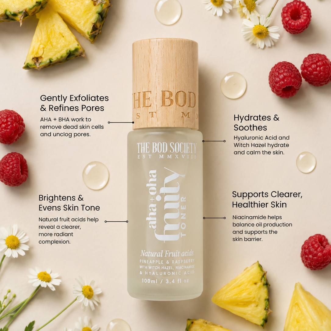 Fruity BHA &amp; AHA Toner | Natural Exfoliating Toner | Skin Smoothing Natural Toner