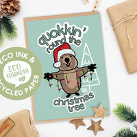 Quokkin' Around The Christmas Tree Eco Christmas Greeting Card