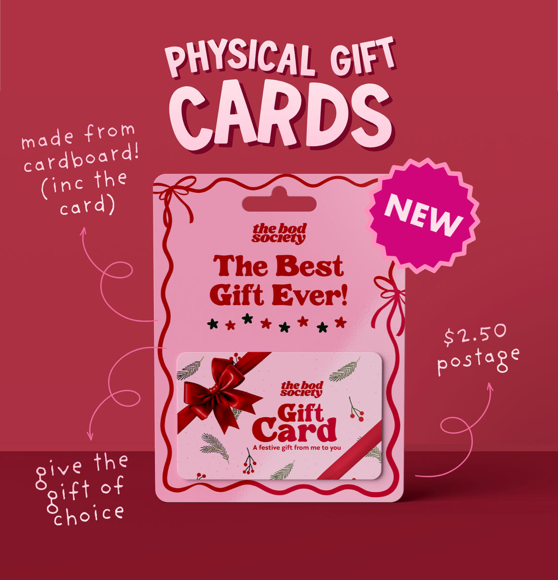 Christmas Gift Card - Physical Gift Card Mailed Out